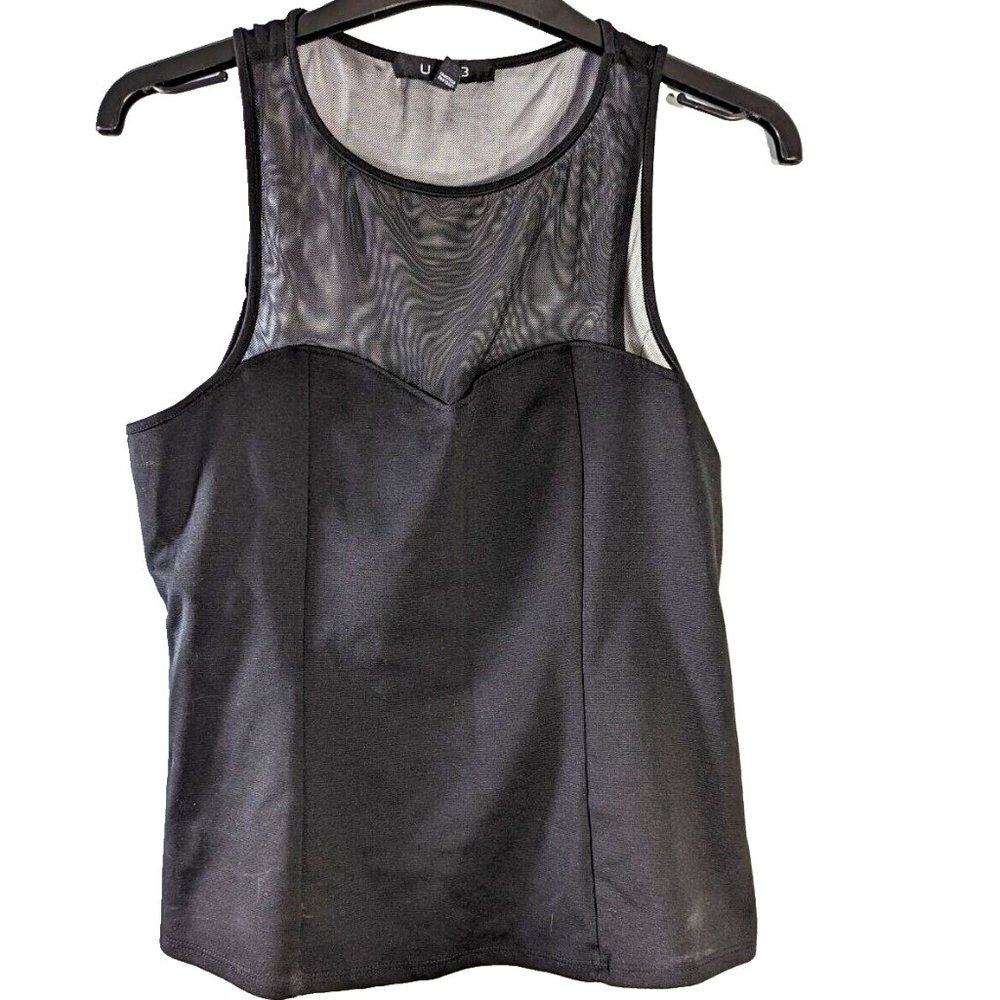 U 2 B Woman’s Mesh Top Black Tank Camisole Top Large (L) - Picture 1 of 8